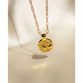 Wholesale Copper Swan Pendant Animal Pattern Round Plate Stacking Necklace