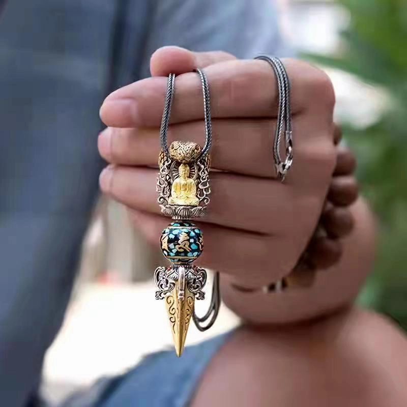 Wholesale Copper Turn Vintage Vajra Pendant Necklace
