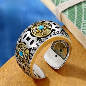 Wholesale Copper Turning Five Emperor Money Rings