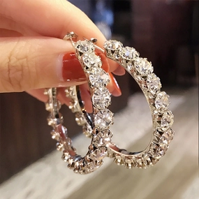 Wholesale Copper Zirconia Large Earrings