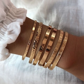 Wholesale Couple Gold Opening Iron Bracelet