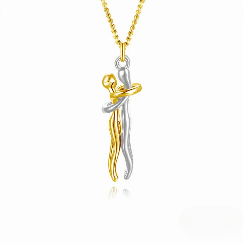 Wholesale Couple Hugging Necklace Clavicle Chain