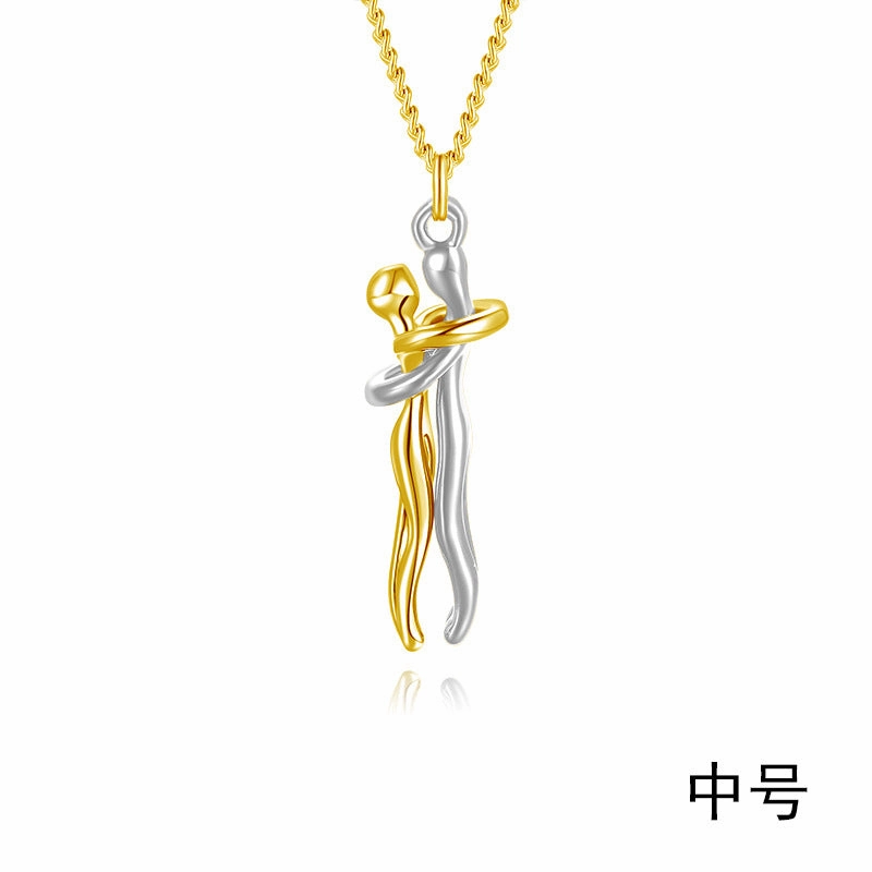 Wholesale Couple Hugging Necklace Clavicle Chain