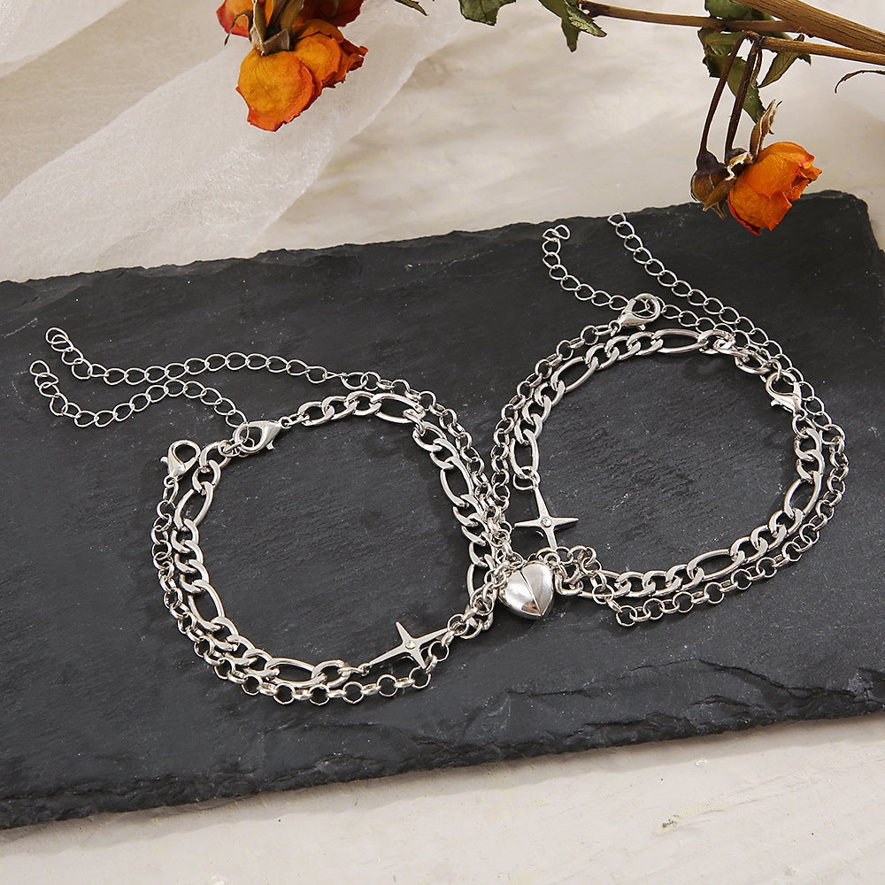 Wholesale Couple Love Magnet Buckle Bracelet