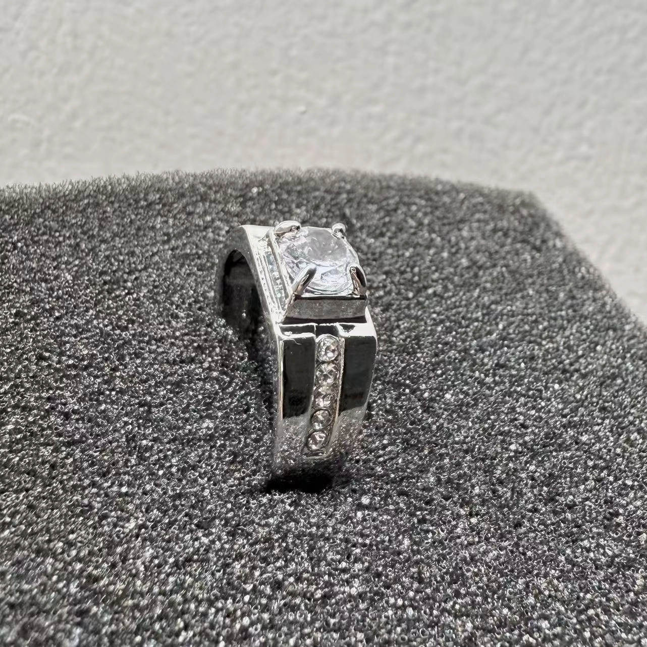 Wholesale Couple's imitation moissanite open gold-plated ring