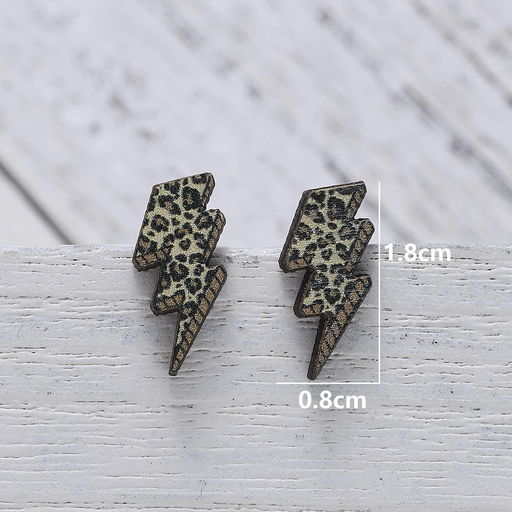 Wholesale Cow Wood Stud Earrings
