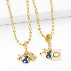 Wholesale creative aircraft pendant necklace niche personalized clavicle chain 18K gold plated