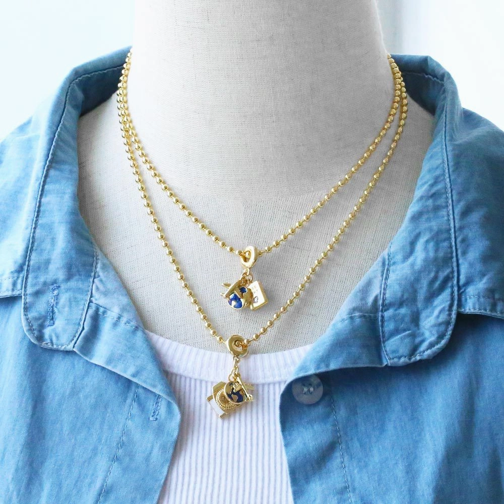Wholesale creative aircraft pendant necklace niche personalized clavicle chain 18K gold plated