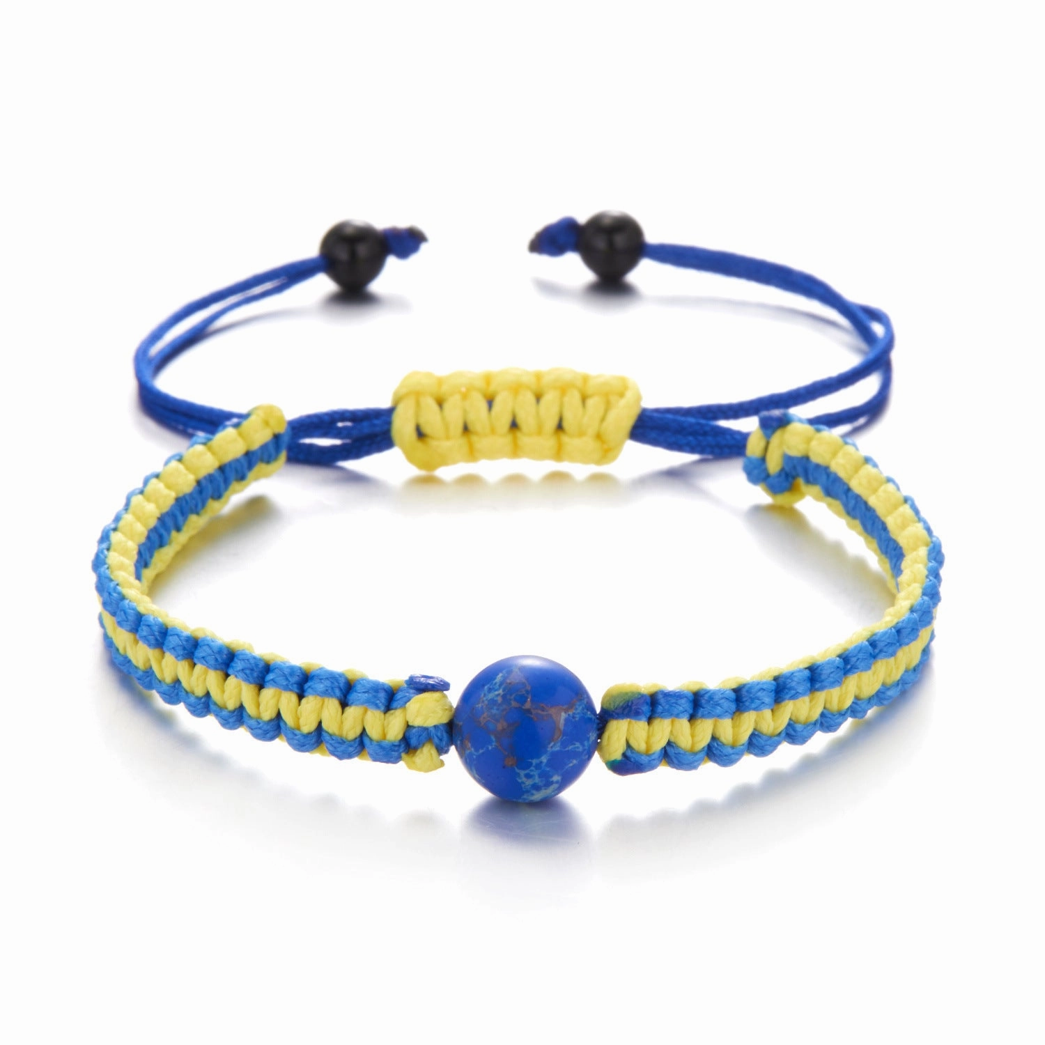 Wholesale Creative Beads Yellow Blue Handwoven Bracelet