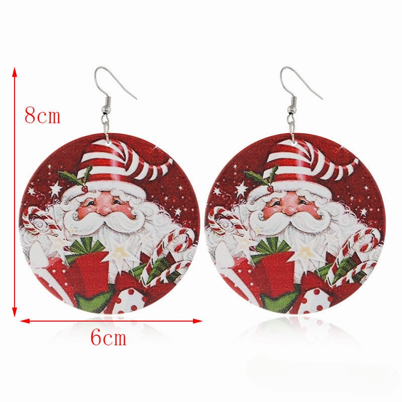Wholesale Creative Cartoon Snowman Socks Wood Earrings