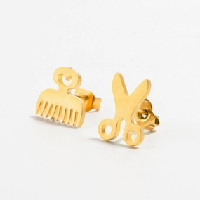 Wholesale Creative Comb and Scissors Alloy Earrings