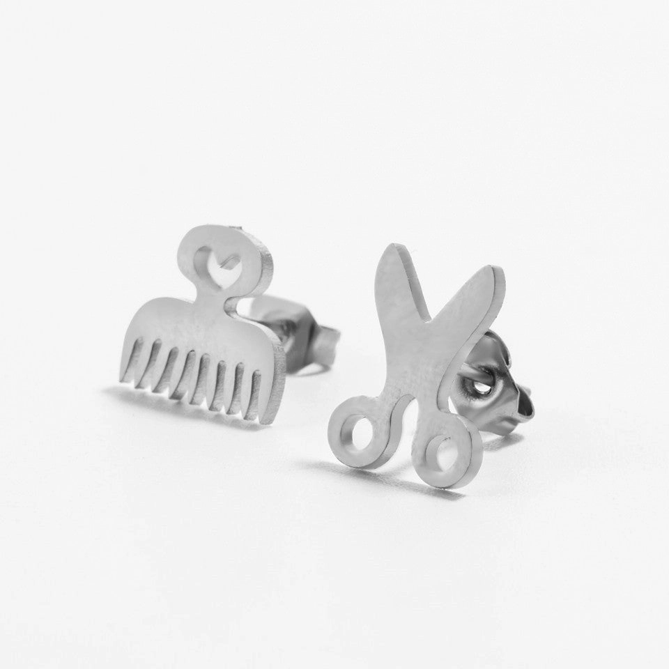 Wholesale Creative Comb and Scissors Alloy Earrings
