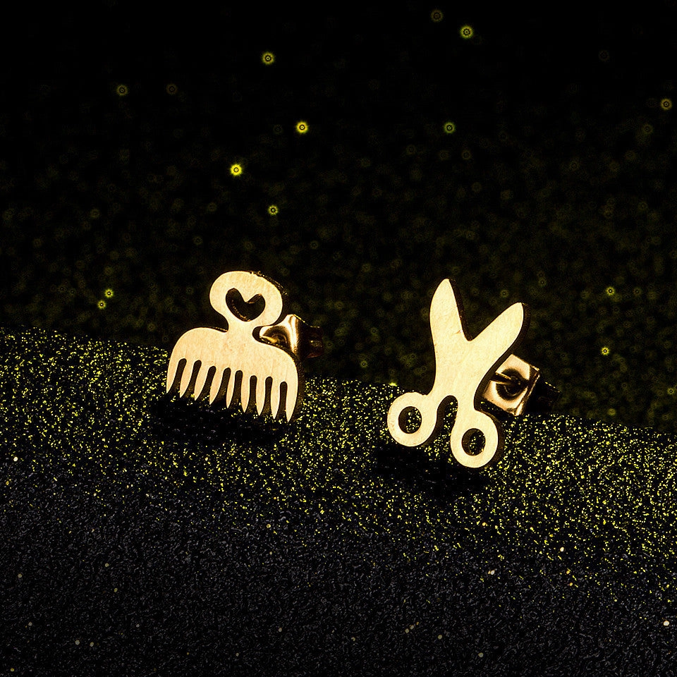 Wholesale Creative Comb and Scissors Alloy Earrings