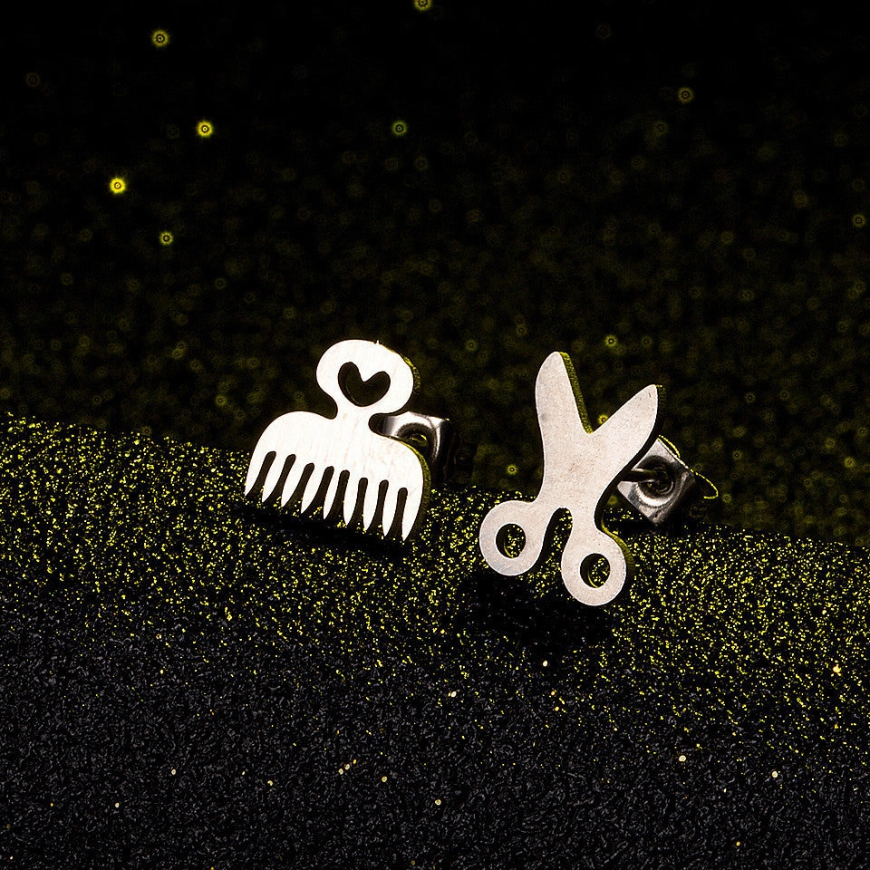 Wholesale Creative Comb and Scissors Alloy Earrings