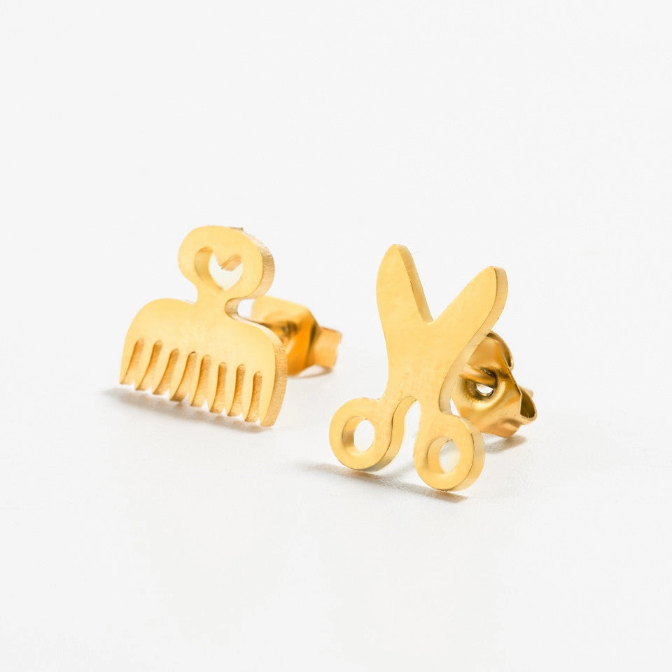 Wholesale Creative Comb and Scissors Alloy Earrings