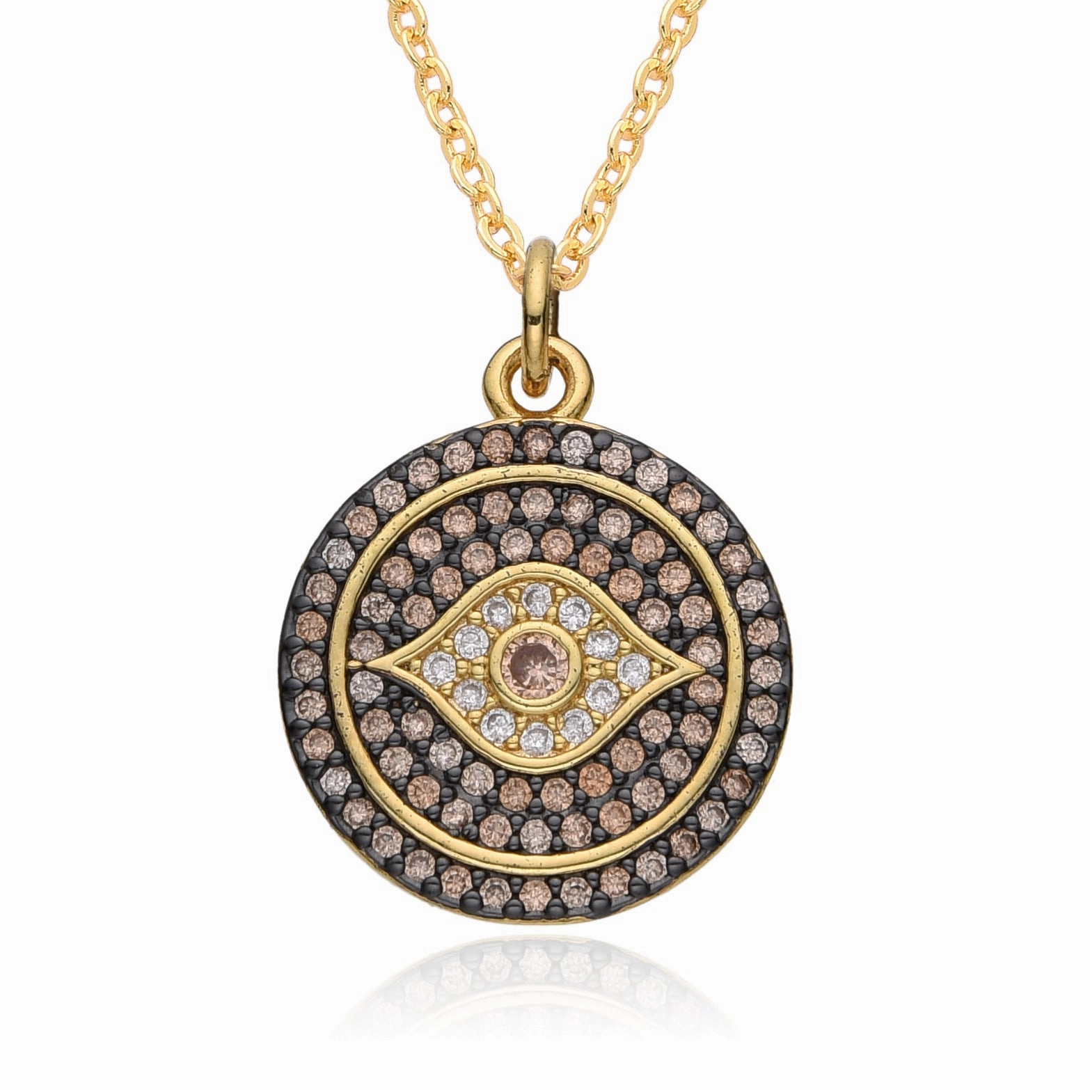 Wholesale Creative Exaggerated Round Devil Eye Necklace Clavicle Chain