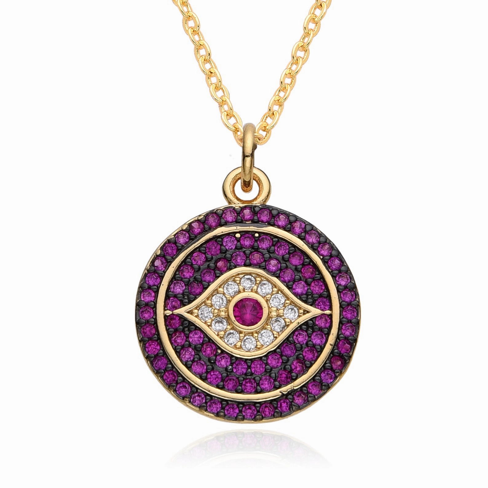 Wholesale Creative Exaggerated Round Devil Eye Necklace Clavicle Chain