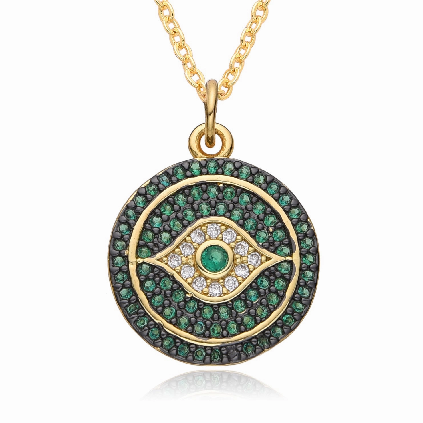 Wholesale Creative Exaggerated Round Devil Eye Necklace Clavicle Chain