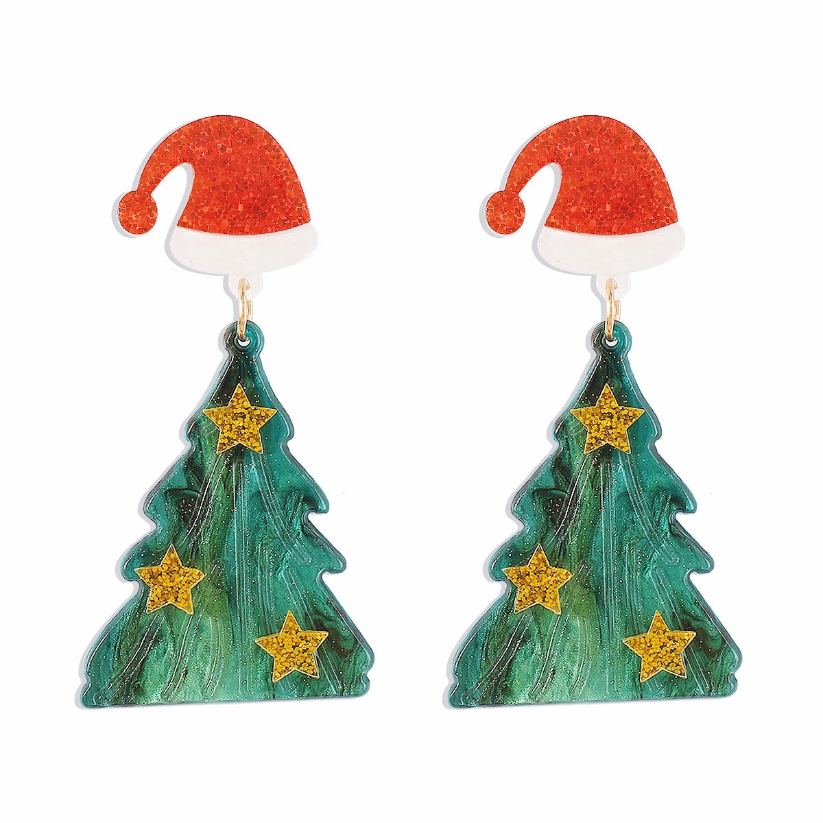Wholesale Creative Fashion Acrylic Christmas Tree Earrings