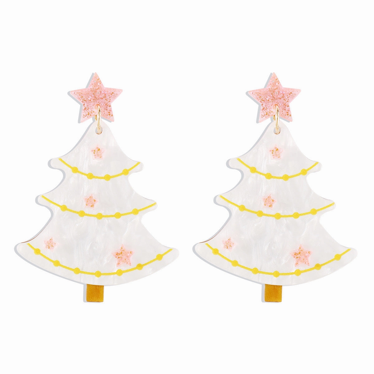 Wholesale Creative Fashion Acrylic Christmas Tree Earrings