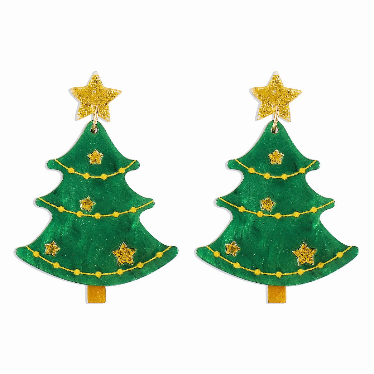 Wholesale Creative Fashion Acrylic Christmas Tree Earrings