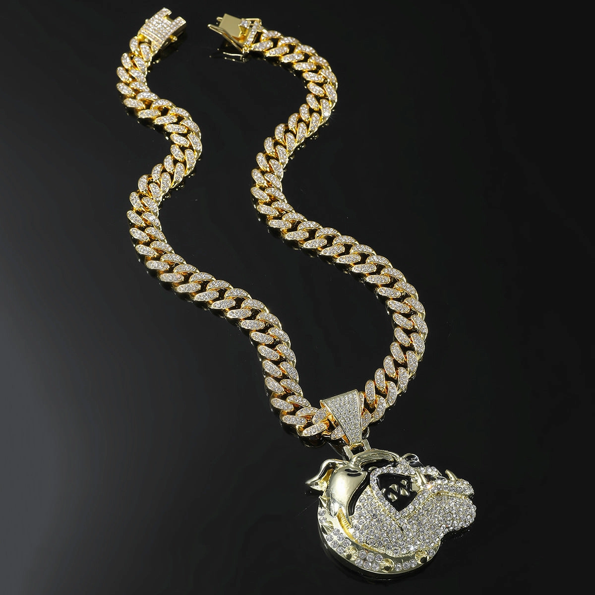 Wholesale Creative Full Diamond Animal Pendant Necklace Domineering Alloy Necklace