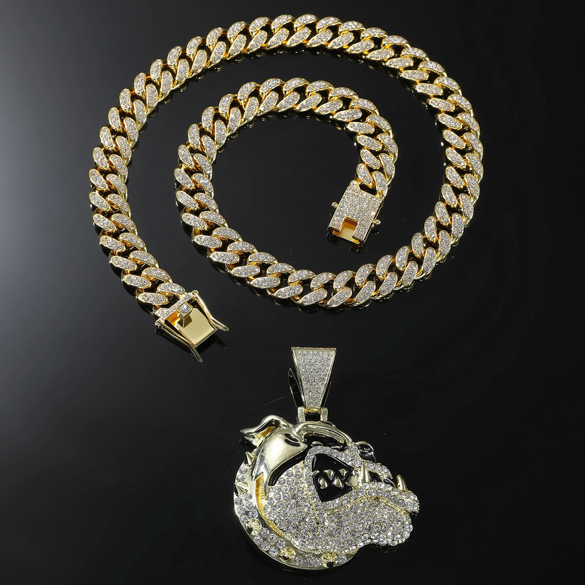 Wholesale Creative Full Diamond Animal Pendant Necklace Domineering Alloy Necklace