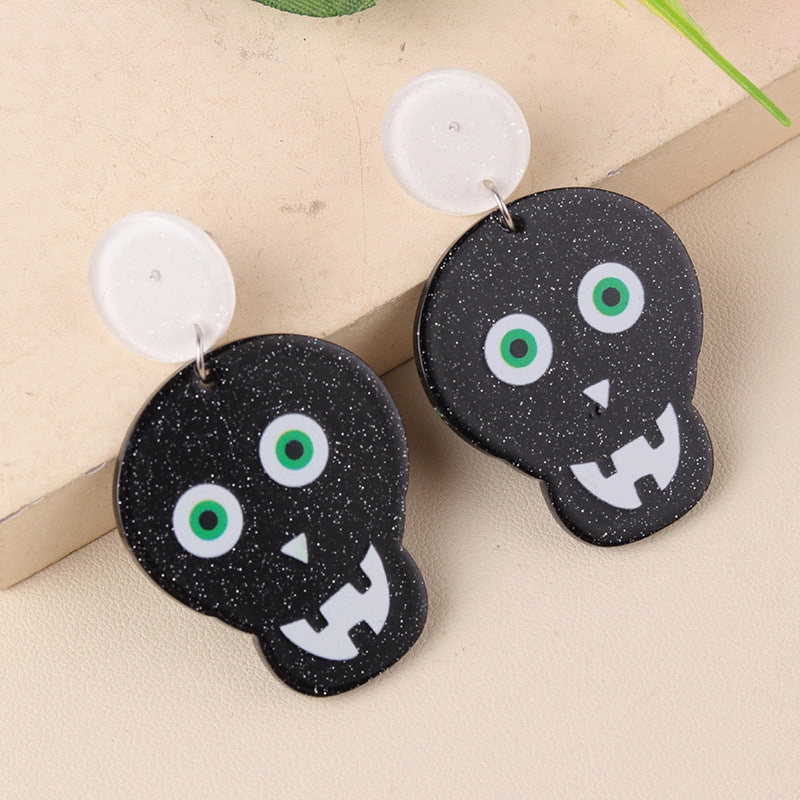 Wholesale Creative Halloween Series Acrylic Cartoon Fun Ghost Pumpkin Earrings