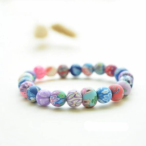 Wholesale Creative Hand-painted Candy Color Bohemian Soft Ceramic Bracelet
