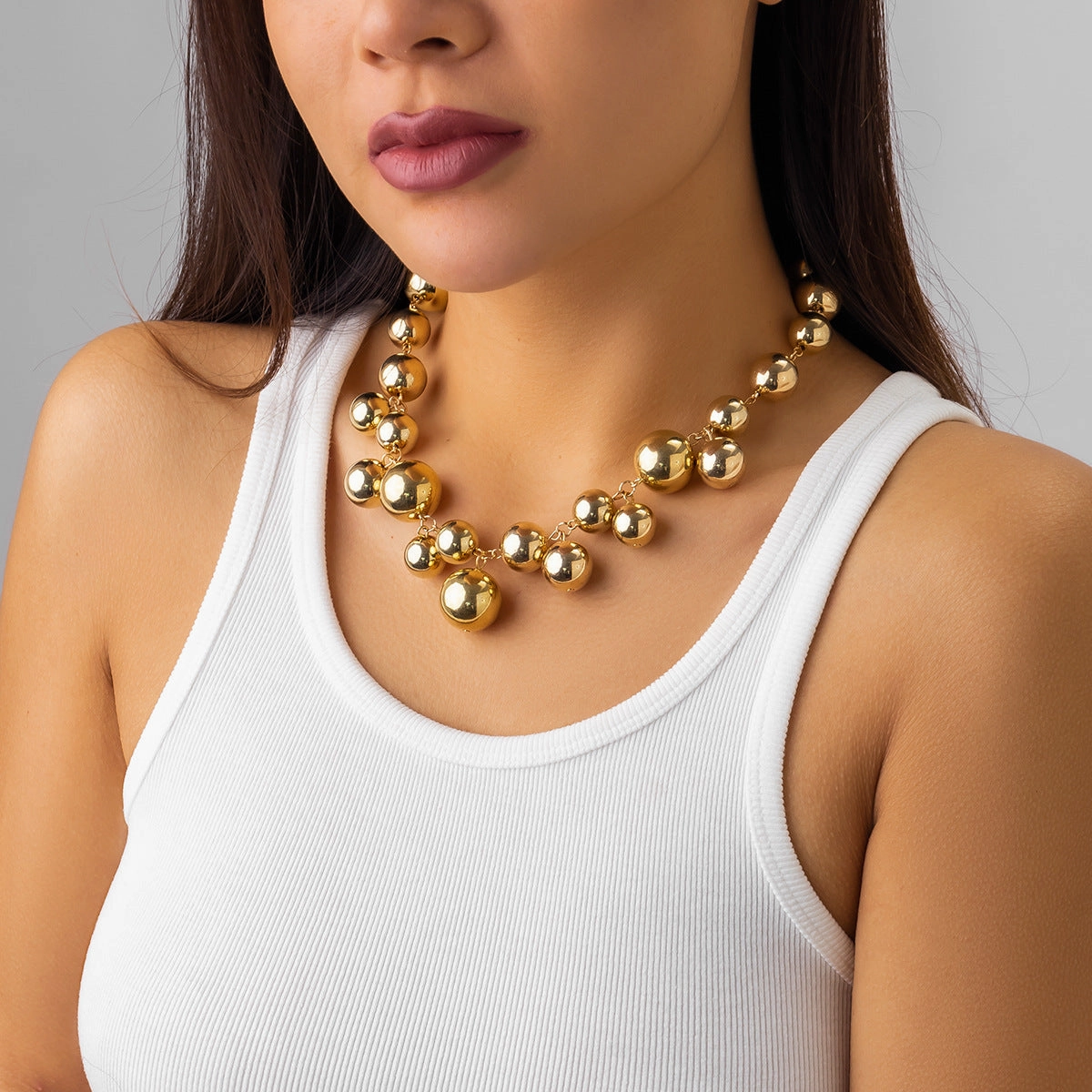 Wholesale Creative Handmade Pearl Tassel Metal Necklaces