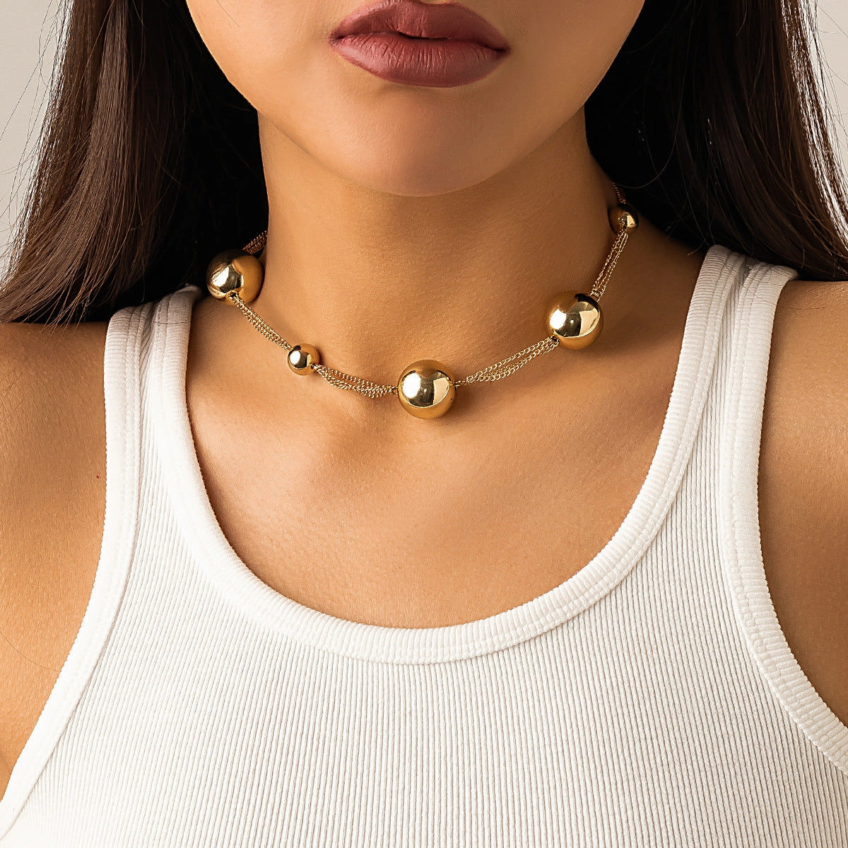 Wholesale Creative Handmade Pearl Tassel Metal Necklaces