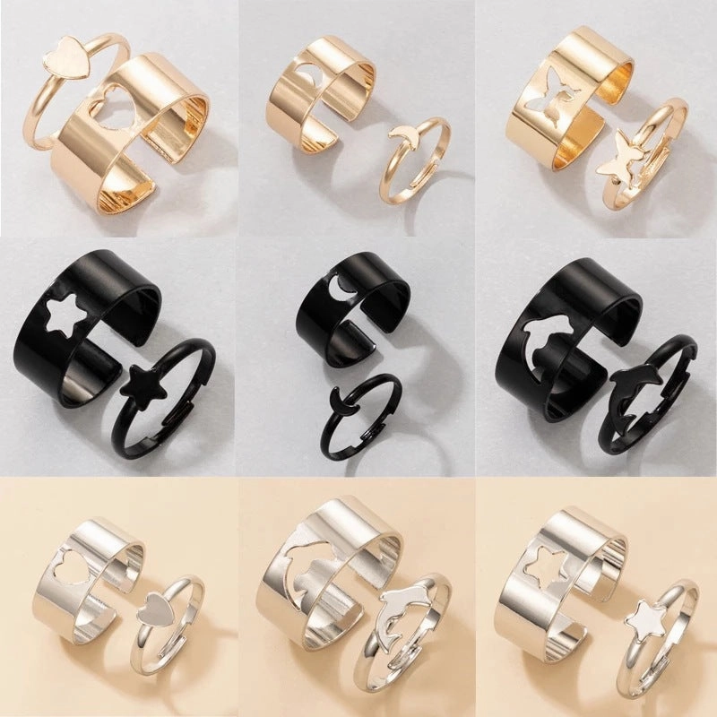 Wholesale Creative Hollow Butterfly Ring Set