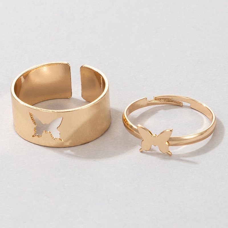 Wholesale Creative Hollow Butterfly Ring Set