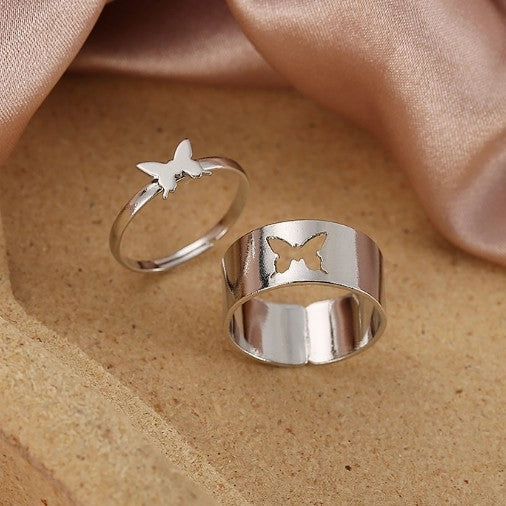 Wholesale Creative Hollow Butterfly Ring Set