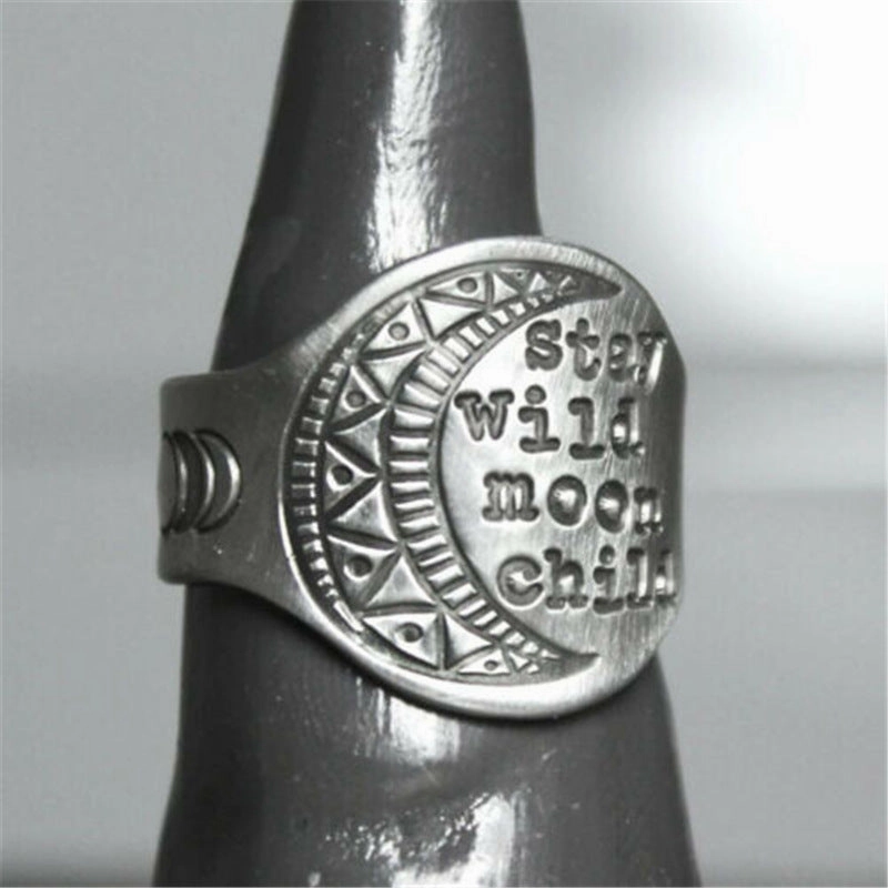 Wholesale Creative Letter Disc Engraved Ring