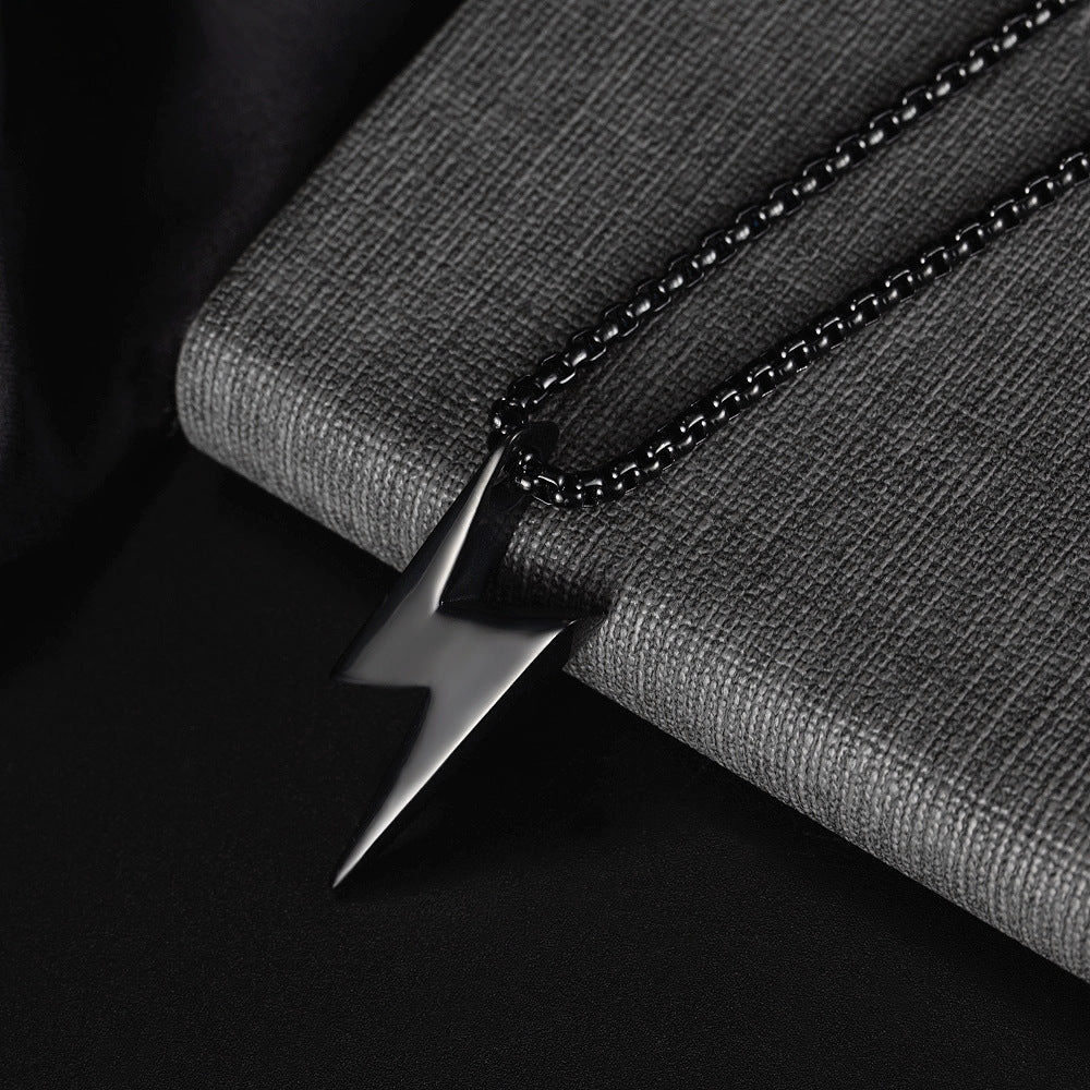 Wholesale Creative Lightning Titanium Steel Men's Necklace