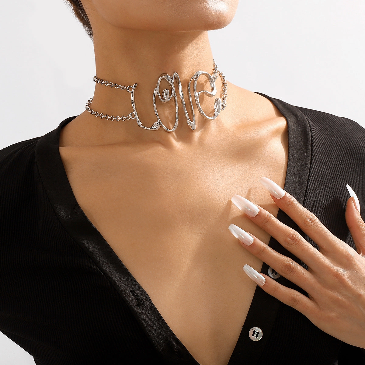 Wholesale Creative LOVE Alloy Retro Style Necklace