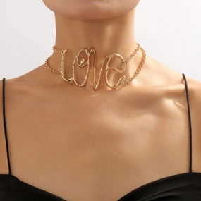 Wholesale Creative LOVE Alloy Retro Style Necklace