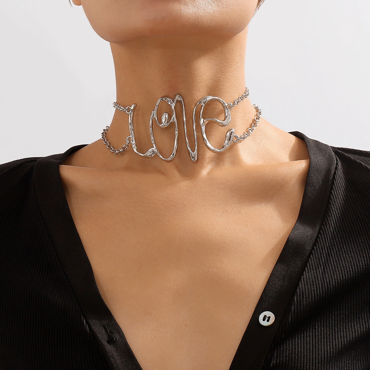 Wholesale Creative LOVE Alloy Retro Style Necklace