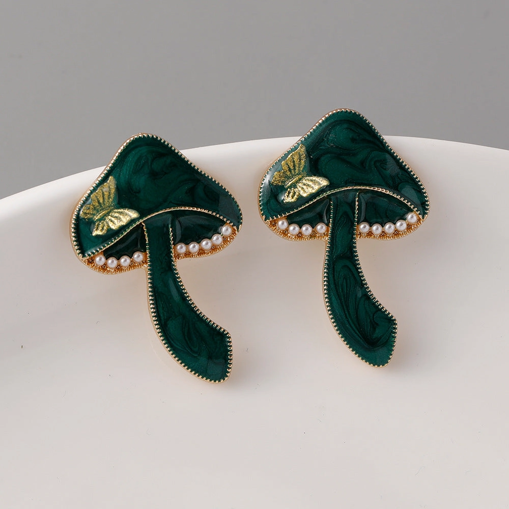 Wholesale Creative Mushroom Zinc Alloy Earrings