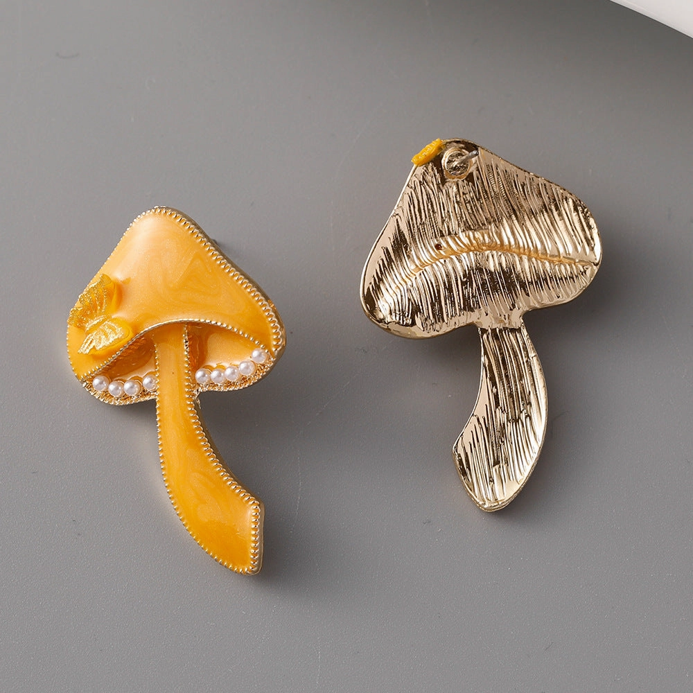 Wholesale Creative Mushroom Zinc Alloy Earrings