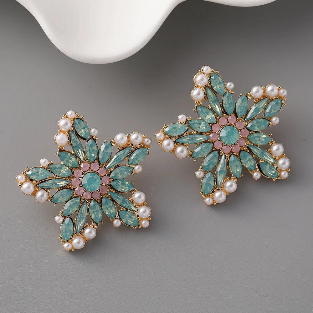 Wholesale Creative Pentagram Zinc Alloy Earrings
