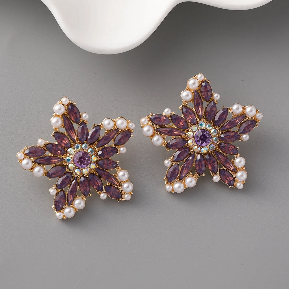 Wholesale Creative Pentagram Zinc Alloy Earrings