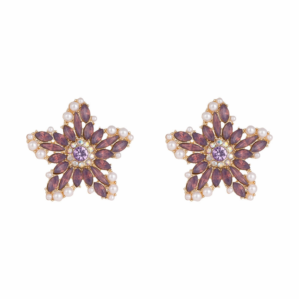 Wholesale Creative Pentagram Zinc Alloy Earrings