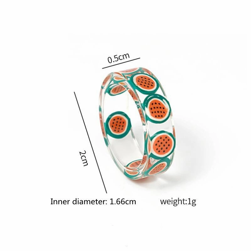 Wholesale Creative Resin Colored Acrylic Transparent Ring