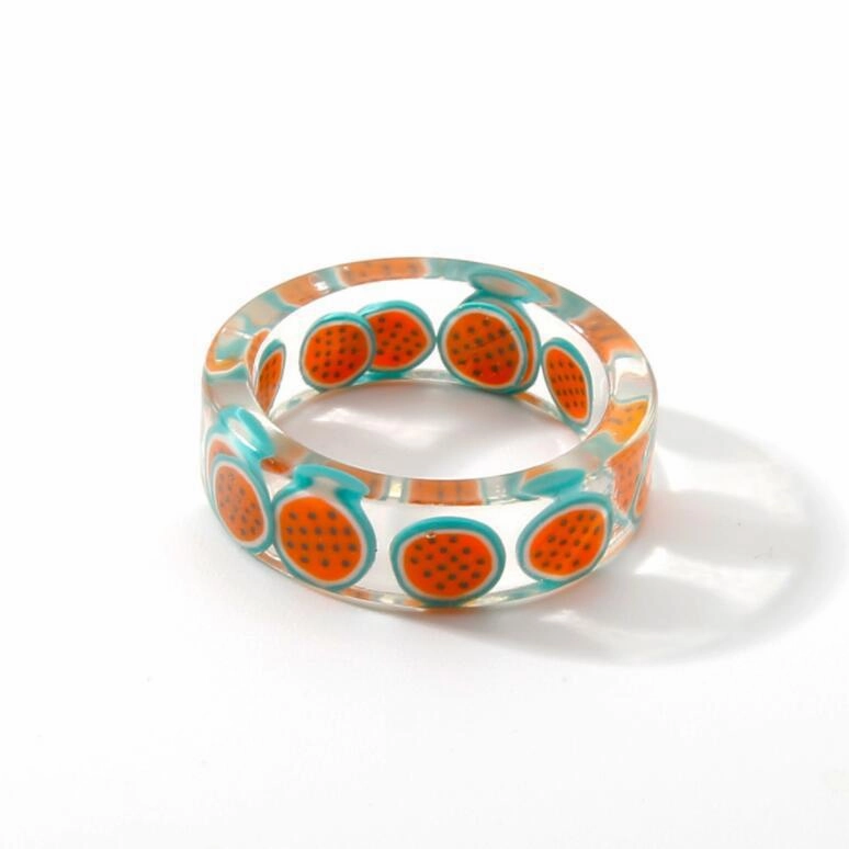Wholesale Creative Resin Colored Acrylic Transparent Ring