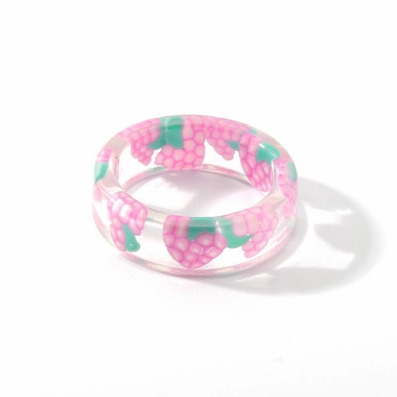 Wholesale Creative Resin Colored Acrylic Transparent Ring