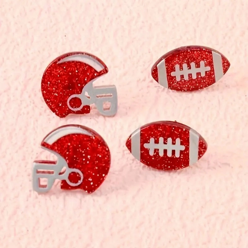 Wholesale Creative Rugby Glitter Acrylic Sports Games Theme Baseball Earrings