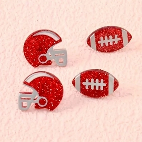Wholesale Creative Rugby Glitter Acrylic Sports Games Theme Baseball Earrings