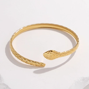 Wholesale Creative Snake-shaped Opening Titanium Steel C-shaped Adjustable Stainless Steel Bracelet